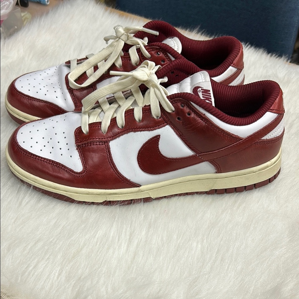 Nike Burgundy and White Low-Top Sneakers